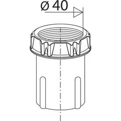 Embout de flexible de vidange Diam.40 mm avec écrou à visser 40 x 49 (1"1/4) Fitoflex - VALENTIN