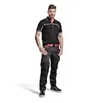 Pantalon de travail stretch Noir/Rouge T.42 1495 - BLAKLADER 2