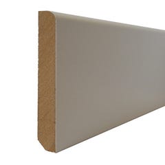 Plinthe arrondie en MDF revêtu papier blanc l.244 x H.10 x Ep.1 cm