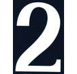 Numéro de rue "2" en PVC adhésif L.110 x l.75 mm - CHAPUIS