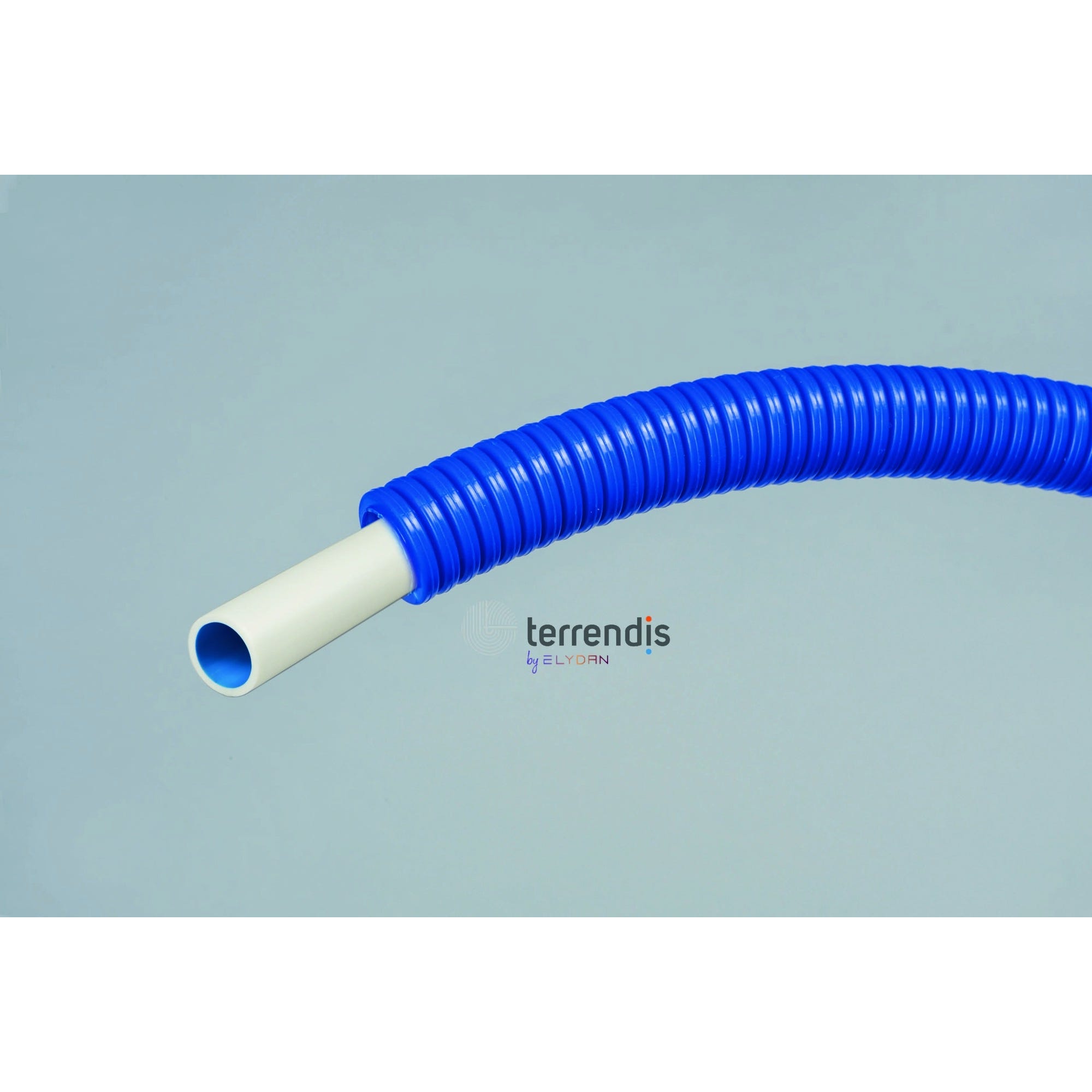 Tube PER Hydrocable blanc / bleu Diam. 12mm Ep. 2mm en couronne Long. 25m  2