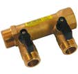 Collecteur monobloc avec vannes 2 sorties mâle femelle 20/27 sorties mâle 15/21