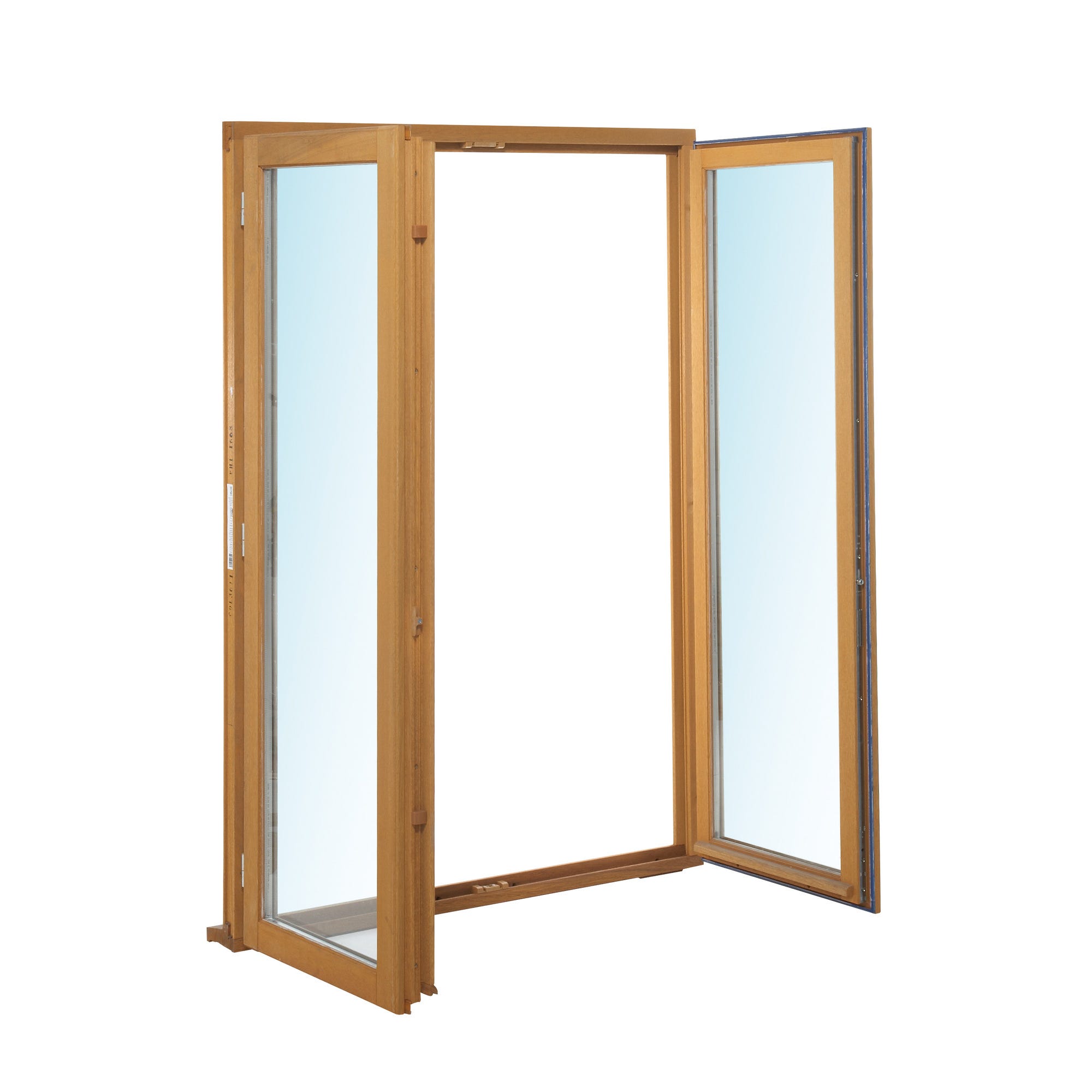 Fenêtre bois H.135 x l.80 cm ouvrant à la française 2 vantaux Meranti 0