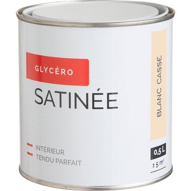 Peinture intérieure multi-supports glycéro satin blanc cassé 0,5 L 0