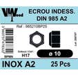 ECROUS FREIN DIN 985 INOX A2 D10 X25