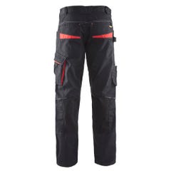Pantalon de travail stretch Noir/Rouge T.52 1495 - BLAKLADER 1