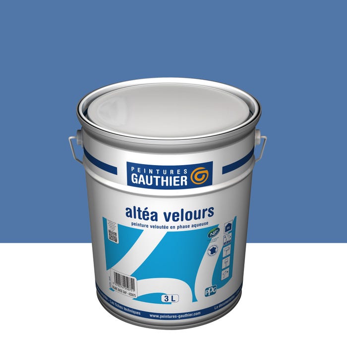 Peinture intérieure velours bleu borneo teintée en machine 3 L Altea - GAUTHIER 1