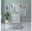 Caisson de salle de bain sur pieds 3 tiroirs l.60 x h.81 x p.45,5 cm décor blanc laqué ATOS