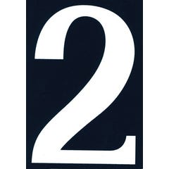 Numéro de rue "2" en PVC adhésif L.110 x l.75 mm - CHAPUIS