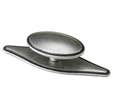 Bouton aspect argenté bruni base trapèze bouton oval 77x20mm