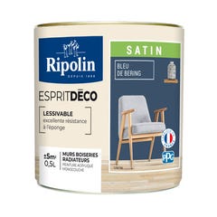Peinture intérieure multi-supports acrylique satin bleu de bering 0,5 L Esprit déco - RIPOLIN 2