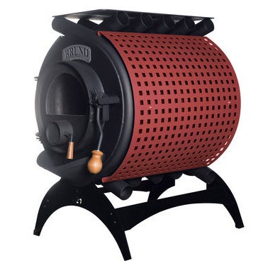 Poêle à bois acier ”Bruno mini 3 rouge”