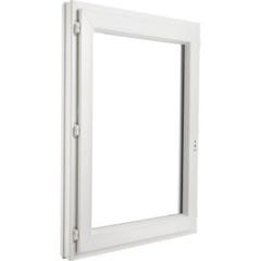 Fenêtre PVC H.95 x l.60 cm ouvrant à la française 1 vantail tirant gauche blanc 0