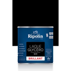 Peinture intérieure et extérieure multi-supports glycéro brillant noir 0,5 L - RIPOLIN 0