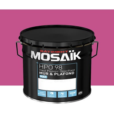 Peinture intérieure mat rose lavatère teintée en machine 10L HPO - MOSAIK 1