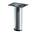 Pied de meuble rond H. 40 cm acier finition aluminium