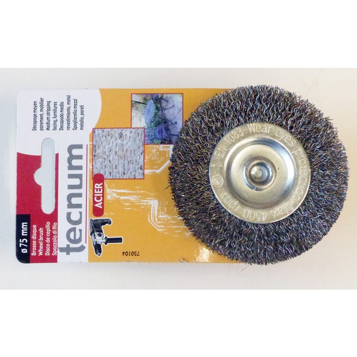 Brosse acier pour perceuse disque Diam.75 mm 750104 TECNUM - FARTOOLS 1