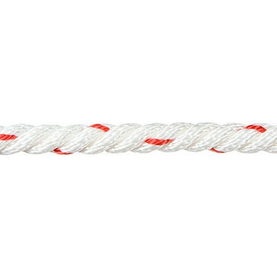 Corde cablée polypropylène blanc/rouge 8 mm Long.1 m 0
