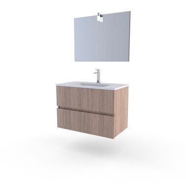 Caisson Suspendu De Salle De Bain Avec Tiroirs Chene L 59 X H 54 X P 45 Cm Ready Bricoman