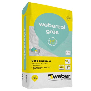 Colle carrelage C2 blanc 25 Kg Webercol gres - WEBER  1