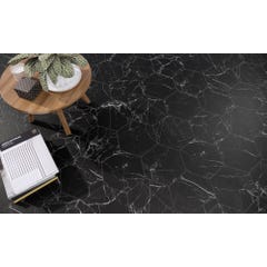 Carrelage sol intérieur effet marbre l.20x L.24cm - Marquina Black 1