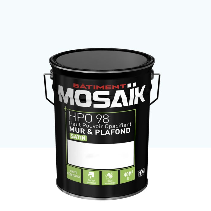 Peinture intérieure satin blanc vercorin teintée en machine 4L HPO - MOSAIK 1