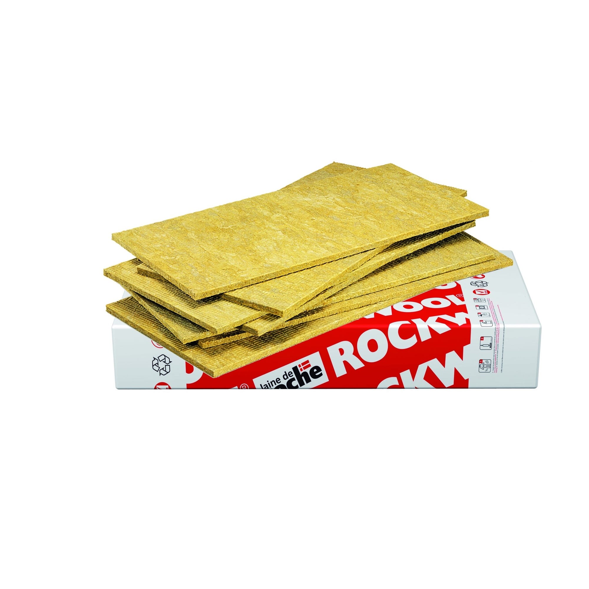 8 panneaux laine de roche Rocksol Expert - Ep.20 mm lambda 38 R = 0,5 L.135 x l.60 cl - ROCKWOOL 0