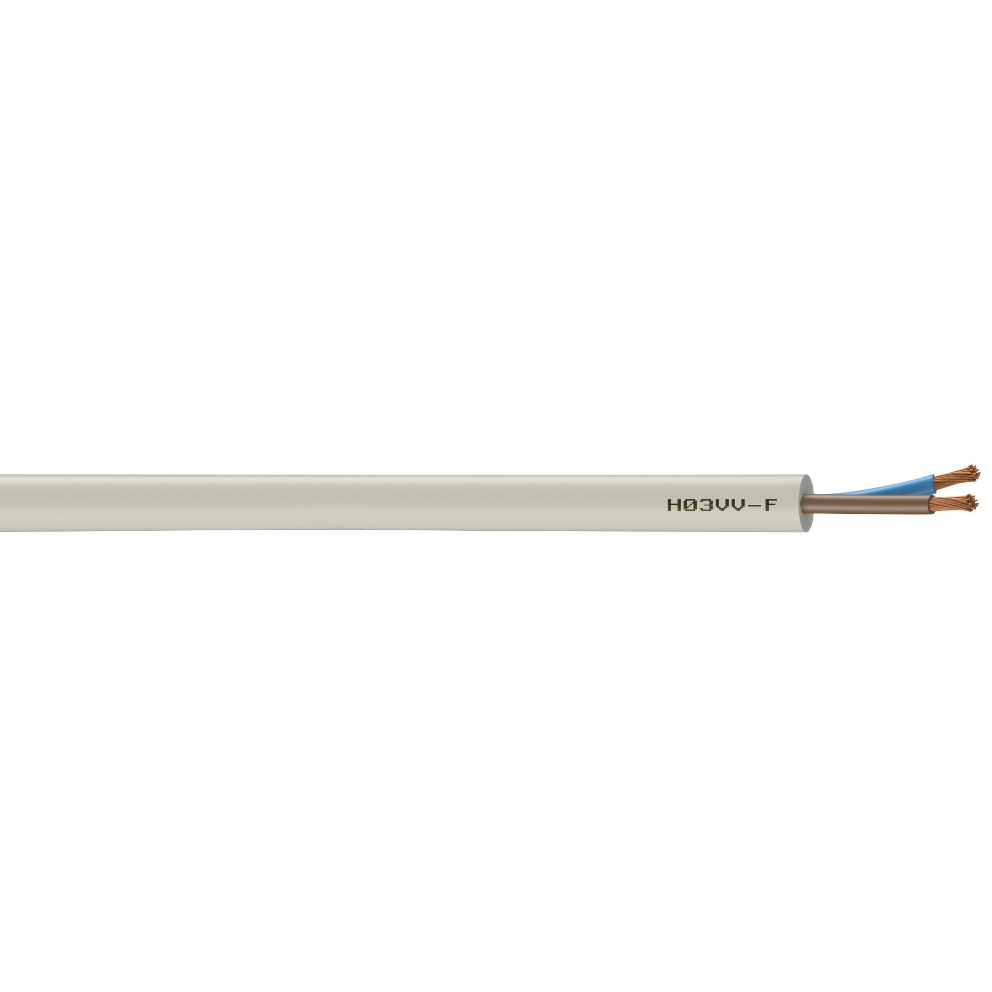 Cable électrique HO3VVF 2x0,75 mm² blanc 10 m - NEXANS FRANCE  0