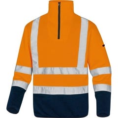 Pull de travail polaire haute visibilité à col camionneur orange T.S -  DELTA PLUS