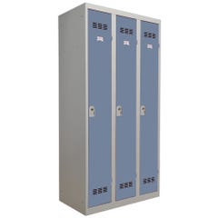 Vestiaires industrie propre 3 portes gris bleu 0