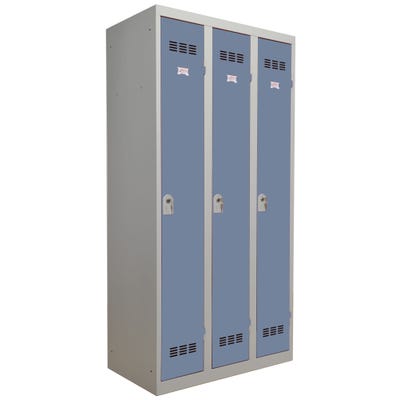 Vestiaires industrie propre 3 portes gris bleu 0