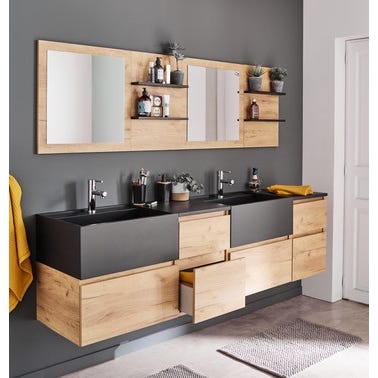 Caisson Salle De Bain L 60 X H 32 X P 45 8 Cm Natural Rock Bricoman