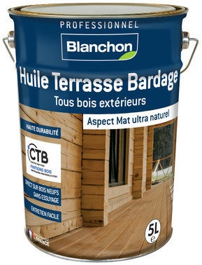 huile terrasse et bardage bois teinte bois grise 5 l blanchon bricoman