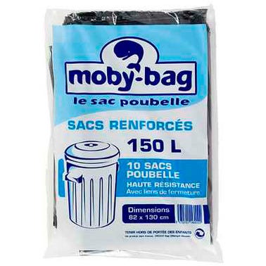 10 sacs poubelle noir 150l 0