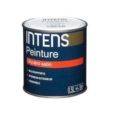 Peinture intérieure et extérieure multi-supports glycéro satin noir carbone 0,5 L - INTENS 0