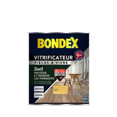 Vitrificateur parquet pièce à vivre chêne aspect ciré 0,75 L - BONDEX 0