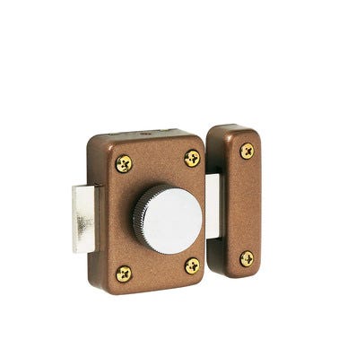 Verrou bouton cylindre verni bronze 35 mm 5 goupilles 3 clés 0