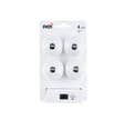 Lot 4 boutons chromé porcelain blanc d40mm