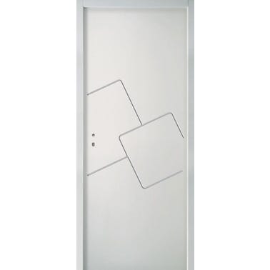 Bloc-porte alvéolaire gravé prépeint poussant droit H.204 x l.83 cm Domino - JELD WEN 2