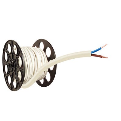 Cable électrique HO5VVF 2x1 mm² blanc au mètre 1
