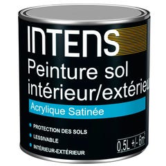 Peinture sol acrylique satinée gris galet 0,5 L - INTENS 1
