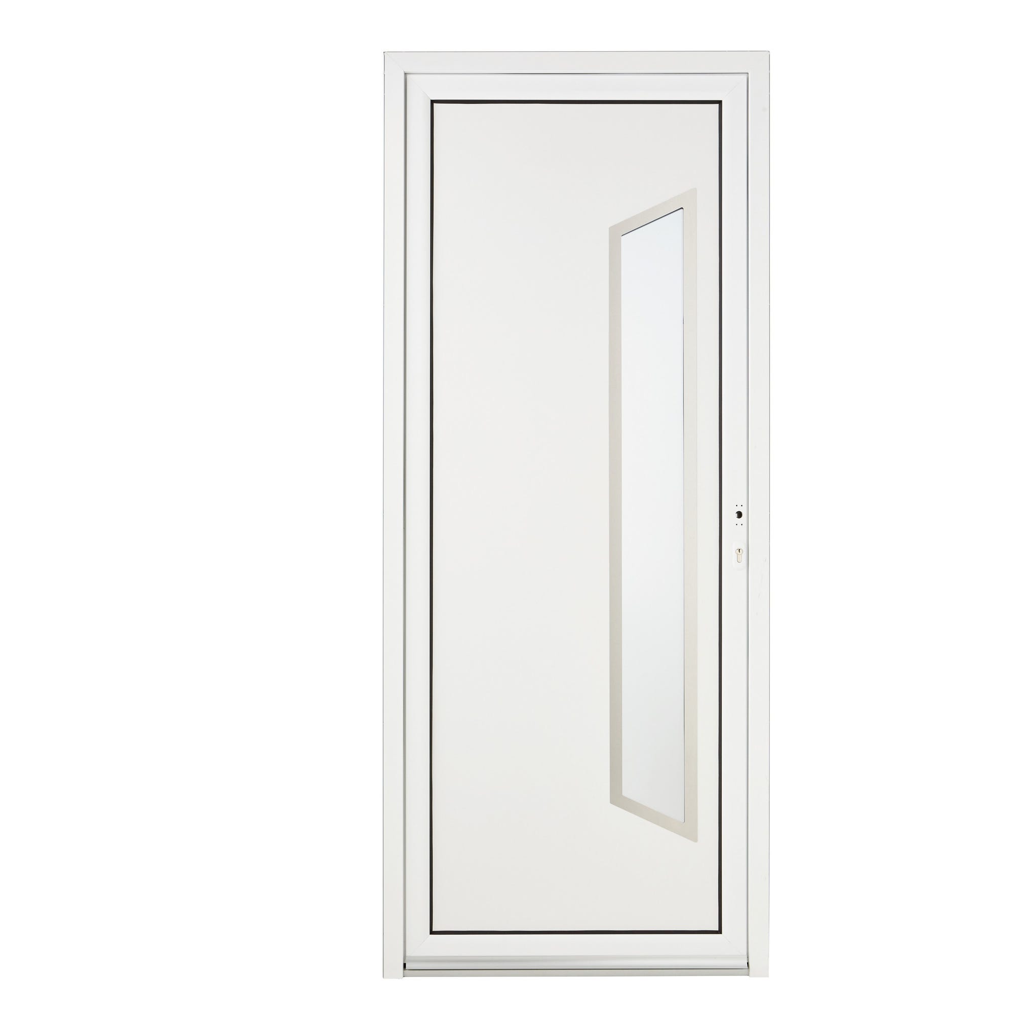 Porte d’entrée blanche poussant droit H.215 x l.90 cm Turin 3