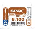 Vis HI Force empreinte Torx 6 x 100 mm 100 pièces - SPAX