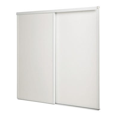 Kit portes de placard coulissantes blanches 2 vantaux sous-combles 10x1200x1200mm 1