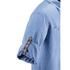 Chemise de travail à manches longues bleu clair T.M