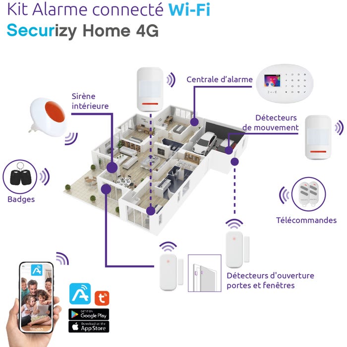 Kit alarme T2 wifi SECURIZY Home 4G - SEDEA - 570930 1