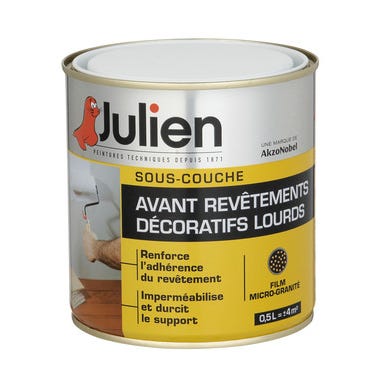 Julien Sous-couche Avant Revêtements Décoratifs Lourds MAT Blanc Mat 0,5 L 0