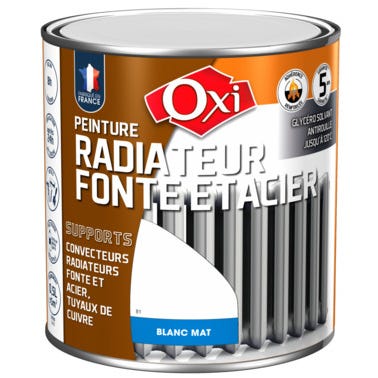 Peinture radiateur fonte acier mat blanc 0,5 L - OXI