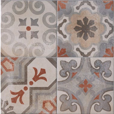 Carrelage intérieur gris motif l.34 x L.34 cm Cementina 2