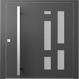 Porte d'entrée aluminium Malaga PREMIUM gris 215x90 Droite 0